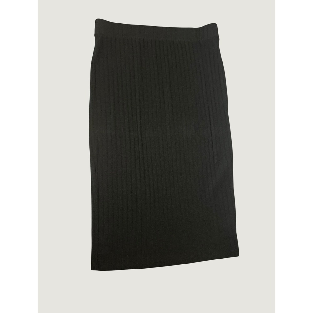 Universal Thread Ribbed Skirt Women XL Black Midi Pencil 1662